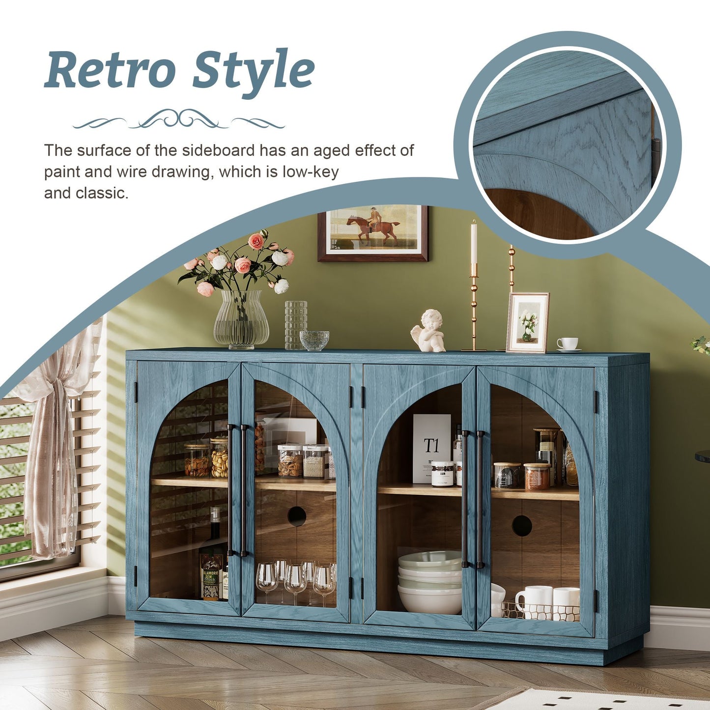 Mid-Century Cabinet, Navy (view 6)