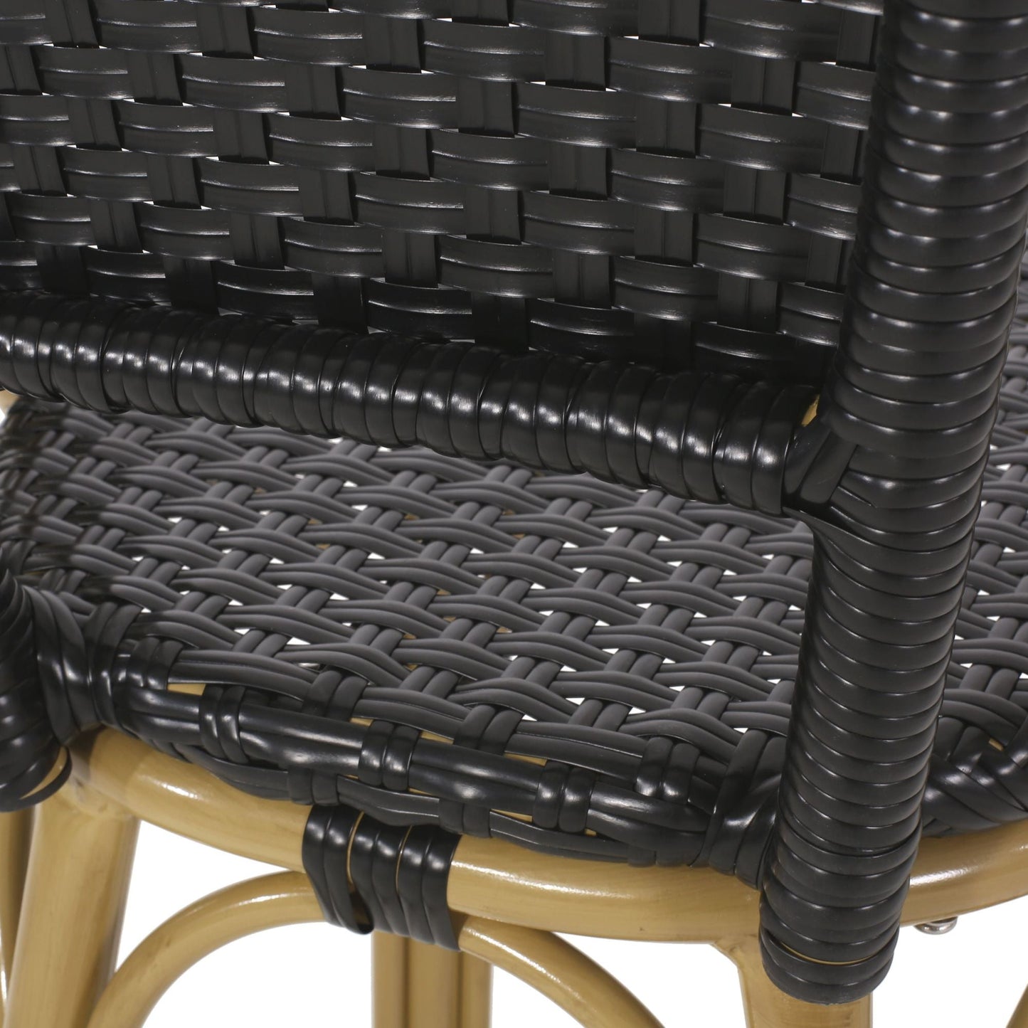 Rattan Swivel Bar Stools, Black, Set of 2, 19.75" Wide (view 12)