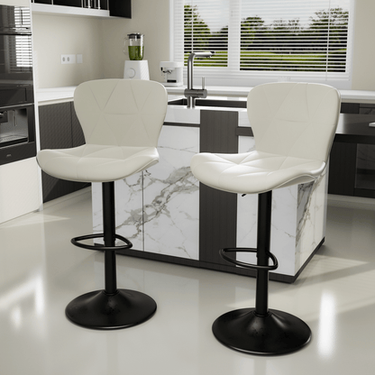Faux Leather Swivel Bar Stools, Set of 2, Adjustable Height (view 33)