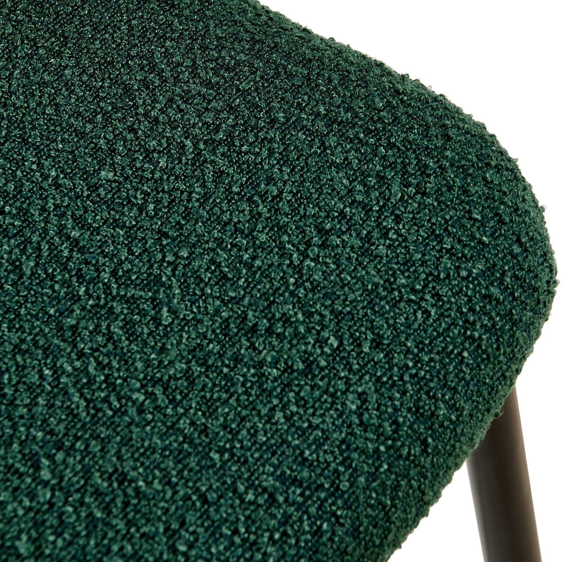 Boucle Mid-Century Dining Chairs, Set of 2, Green (view 14)