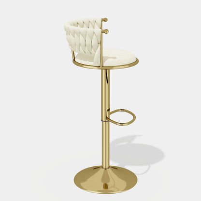 Velvet Swivel Bar Stools, Set of 2, Gold (view 40)