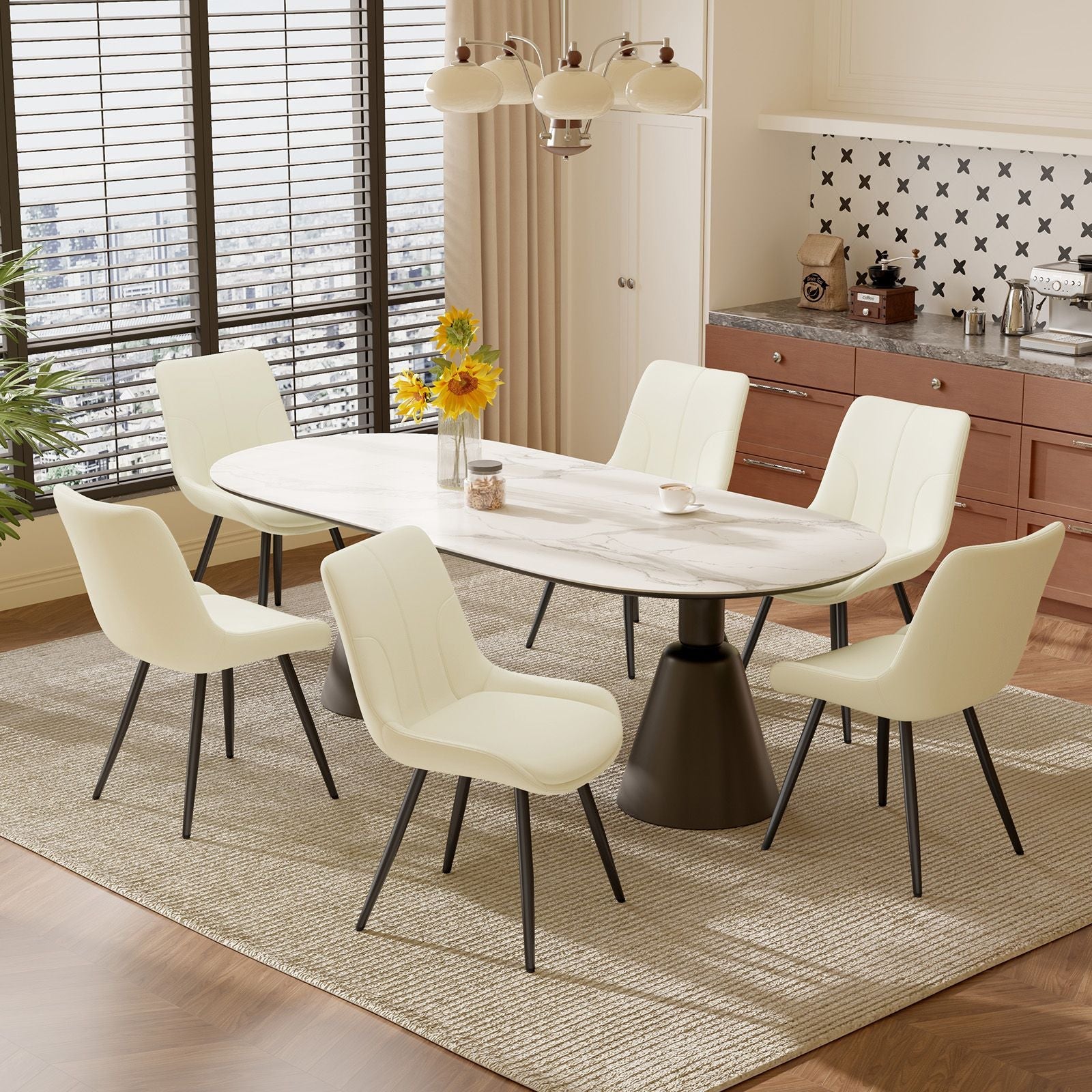 Leather Mid-Century Dining Chairs, Set of 2, Black (view 18)