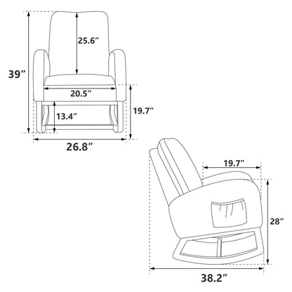 Boucle Mid-Century Rocking Chair, Mustard (view 6)