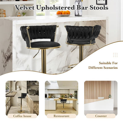 Velvet Swivel Bar Stools, Set of 2, 18" Wide (view 64)