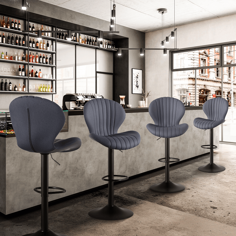 Faux Leather Swivel Bar Stools, Set of 2, High Back (view 40)