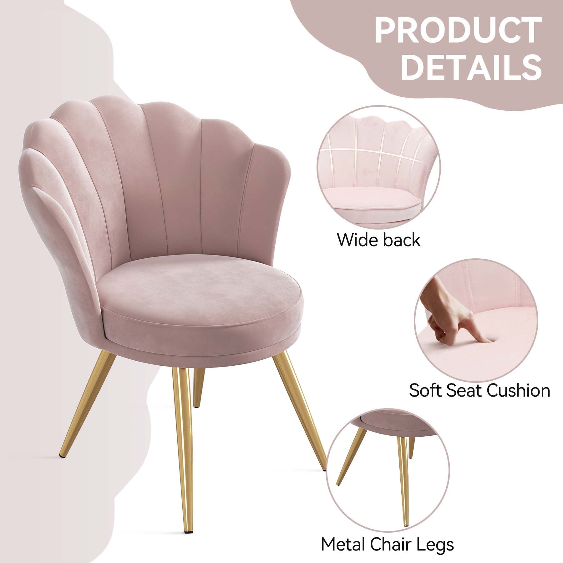 Velvet Mid-Century Accent Chair, Gold (view 24)