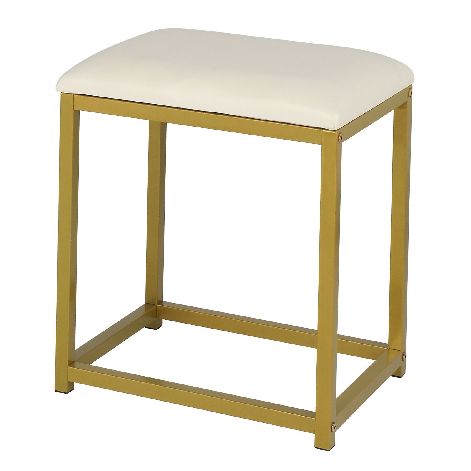 Wood & Metal Mid-Century Vanity with LED Mirror, White, 4 Drawers, 36" Wide (view 12)