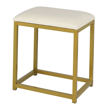 Wood & Metal Mid-Century Vanity with LED Mirror, White, 4 Drawers, 36" Wide (view 12)
