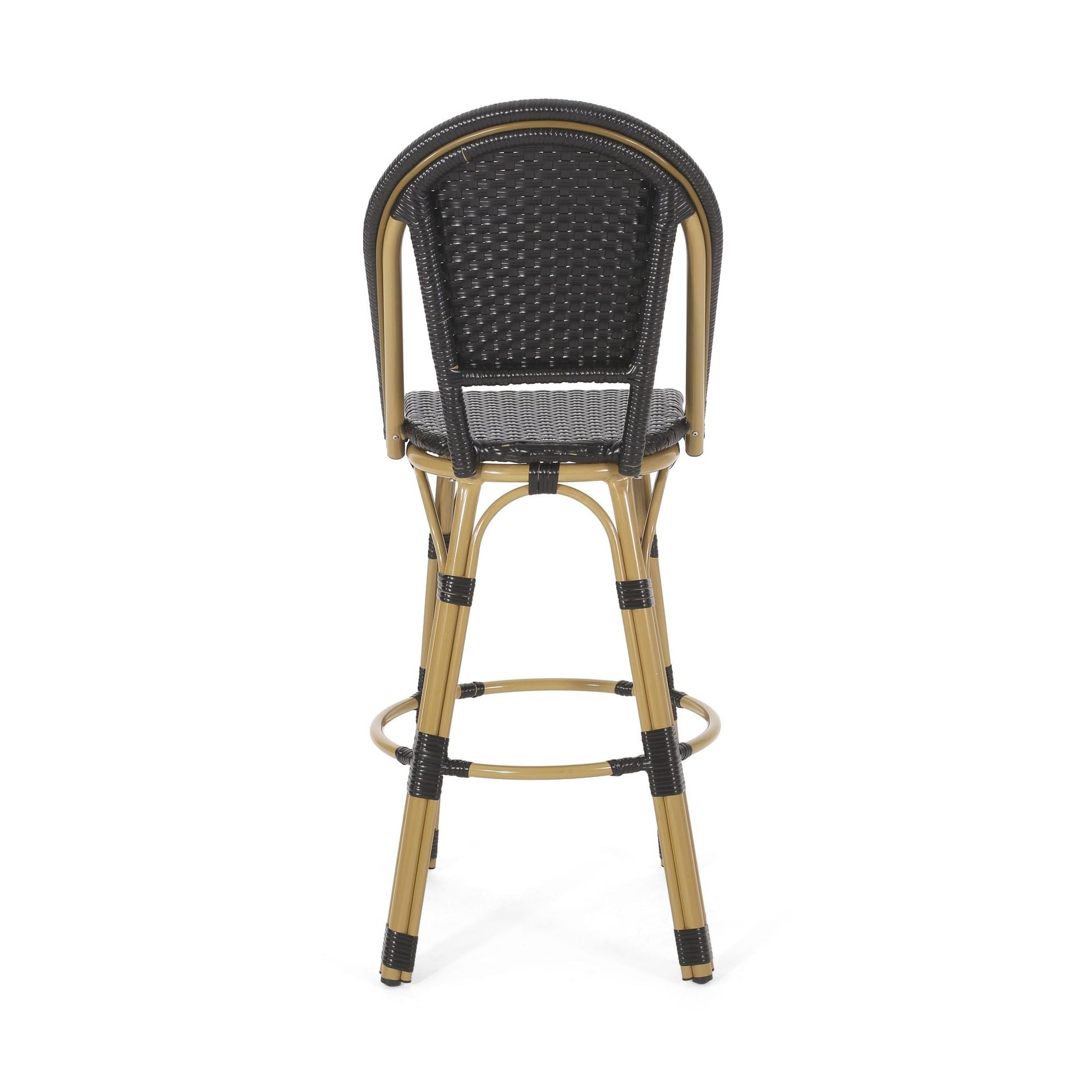 Rattan Swivel Bar Stools, Black, Set of 2, 45.75" Tall (view 11)