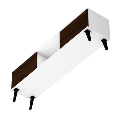 Mid-Century TV Stand, White, Nut Brown (view 8)