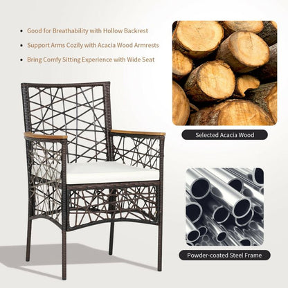 Rattan Mid-Century Dining Chairs, Natural (view 8)