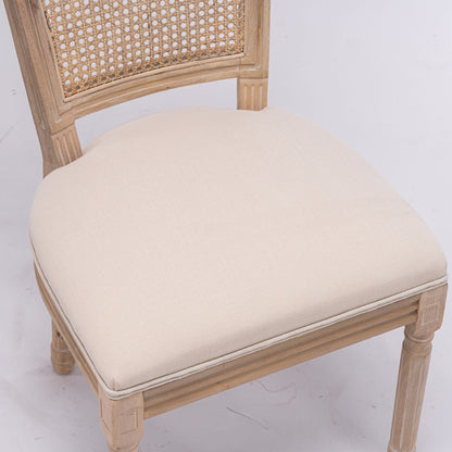 Linen Mid-Century Dining Chairs, Set of 2, White, 20" Wide (view 5)