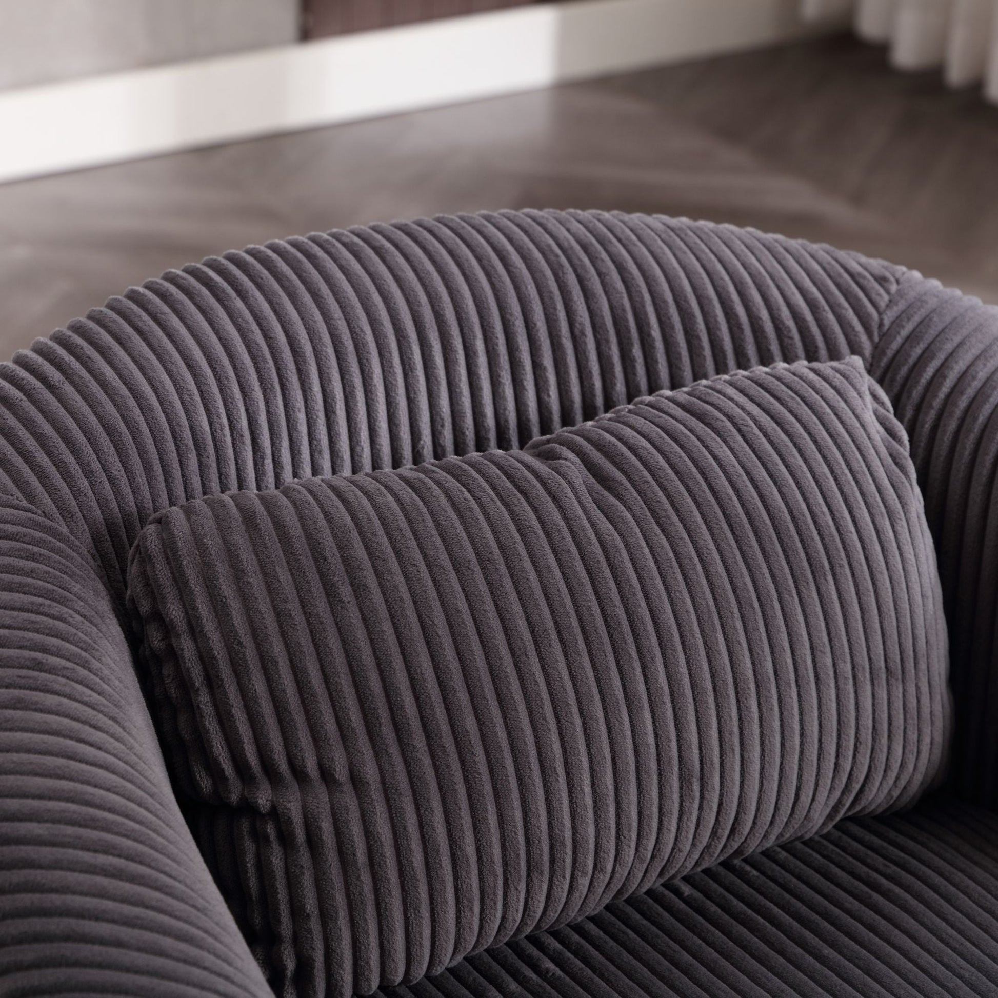 Upholstered 3-Seat Mid-Century Sofa, Beige (view 51)