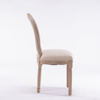 Linen Mid-Century Dining Chairs, Set of 2, White, Rattan (view 8)