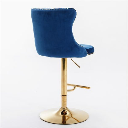 Velvet Swivel Bar Stools, Blue, Set of 2 (view 5)