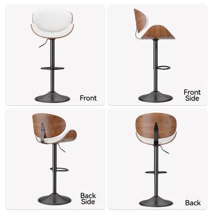 PU Leather Swivel Bar Stools, Set of 1, Black (view 79)