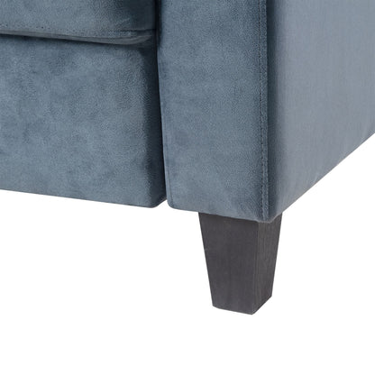 Solid Wood Mid-Century Sectional Sofa, Gray, Compact (view 8)
