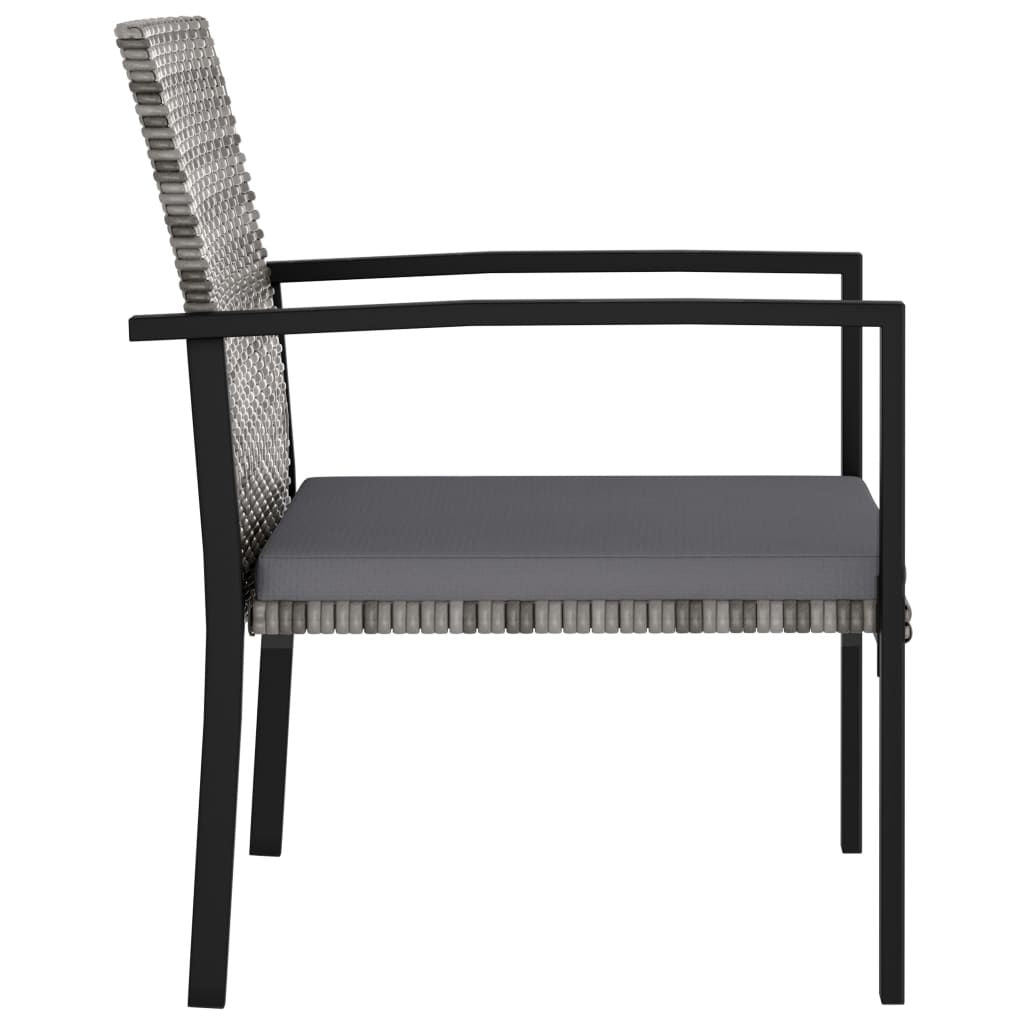 Patio Dining Chairs 4-Piece Poly Rattan Gray (view 3)