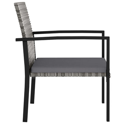 Patio Dining Chairs 4-Piece Poly Rattan Gray (view 3)
