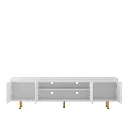 80" TV Mid-Century TV Stand, White, 60" Wide (view 6)
