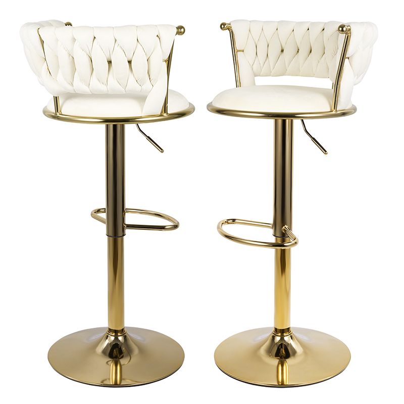 Velvet Swivel Bar Stools, Set of 2, Gold (view 43)