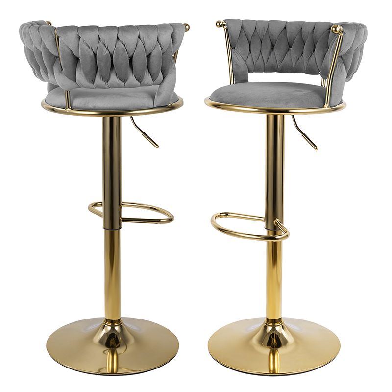 Velvet Swivel Bar Stools, Set of 2, 18" Wide (view 2)