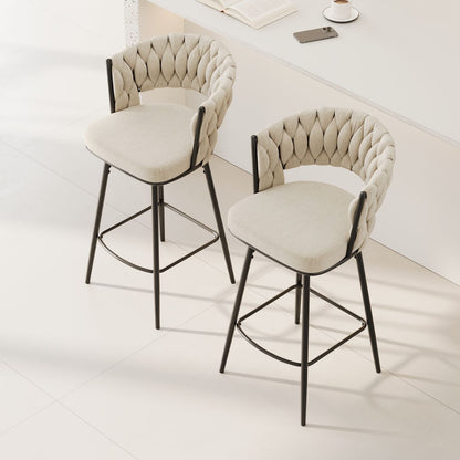 360-Degree Swivel Bar Chairs, Cushioned, Metal Legs, Set of 2 (view 4)
