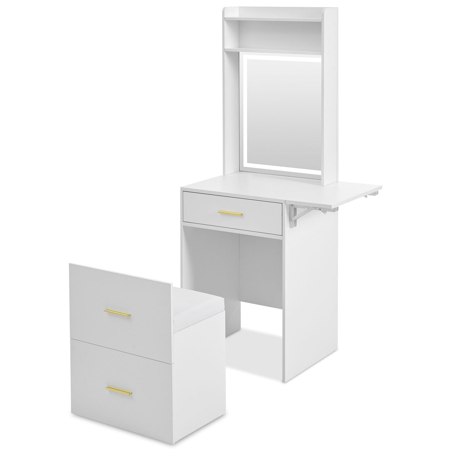 Mid-Century Vanity, White, Compact (view 12)