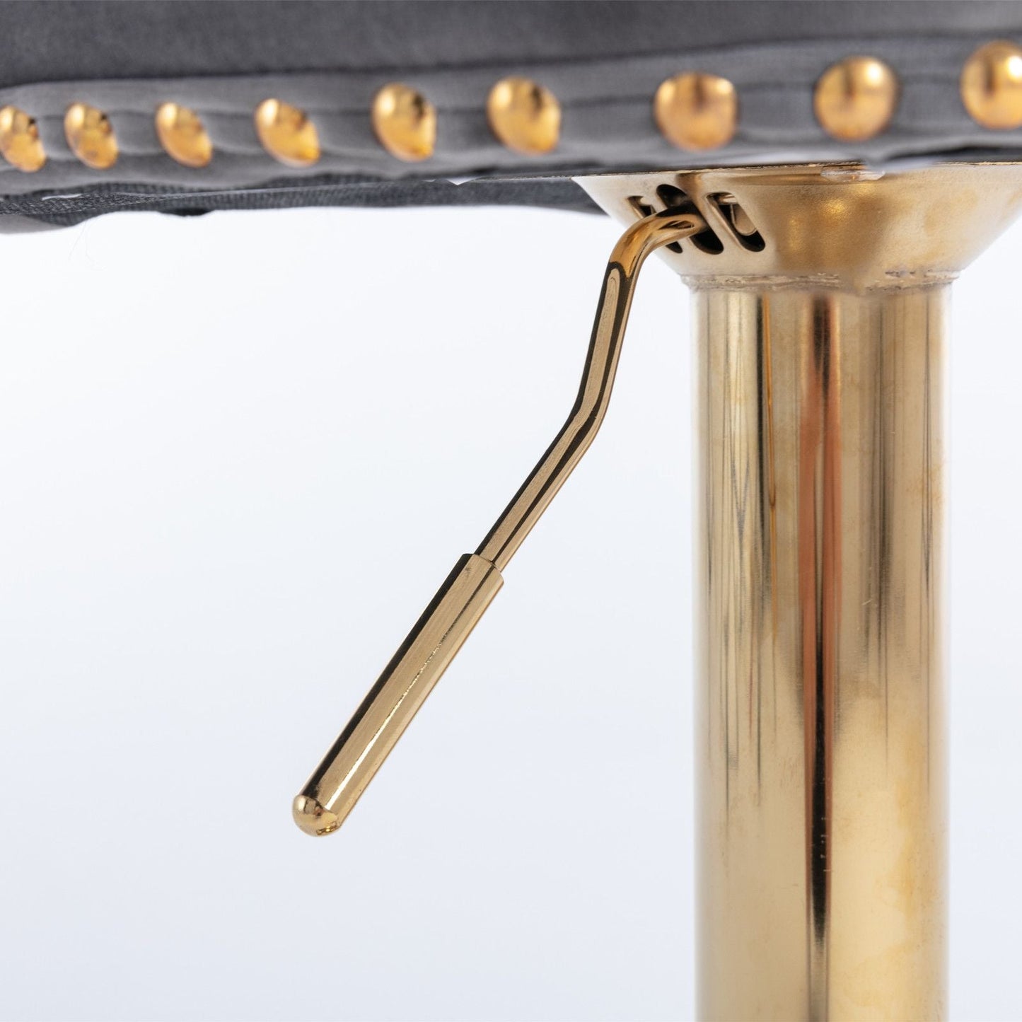 Gold Velvet Swivel Bar Stools, Tufted, Adjustable (view 38)
