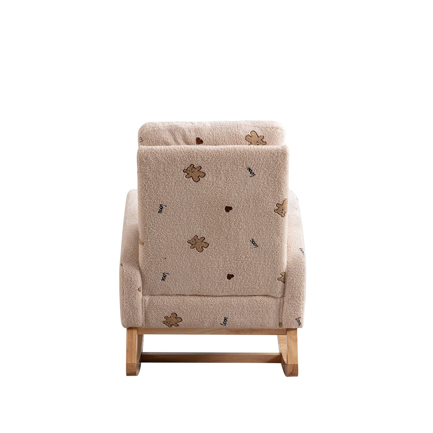 Boucle Mid-Century Rocking Chair, Beige (view 15)