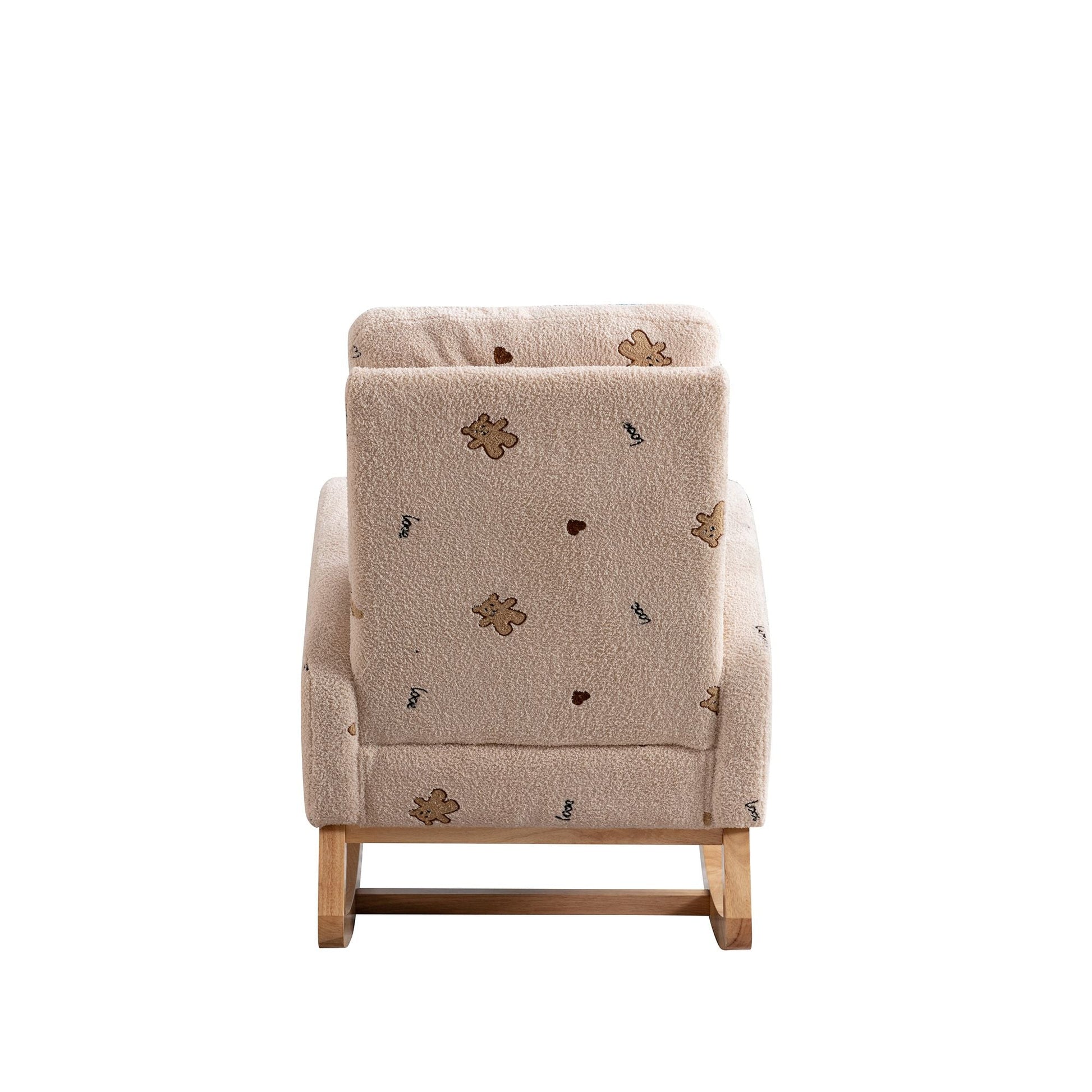 Boucle Mid-Century Rocking Chair, Beige (view 15)