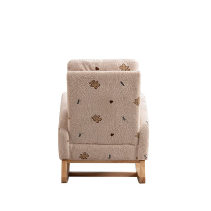 Boucle Mid-Century Rocking Chair, Beige (view 15)