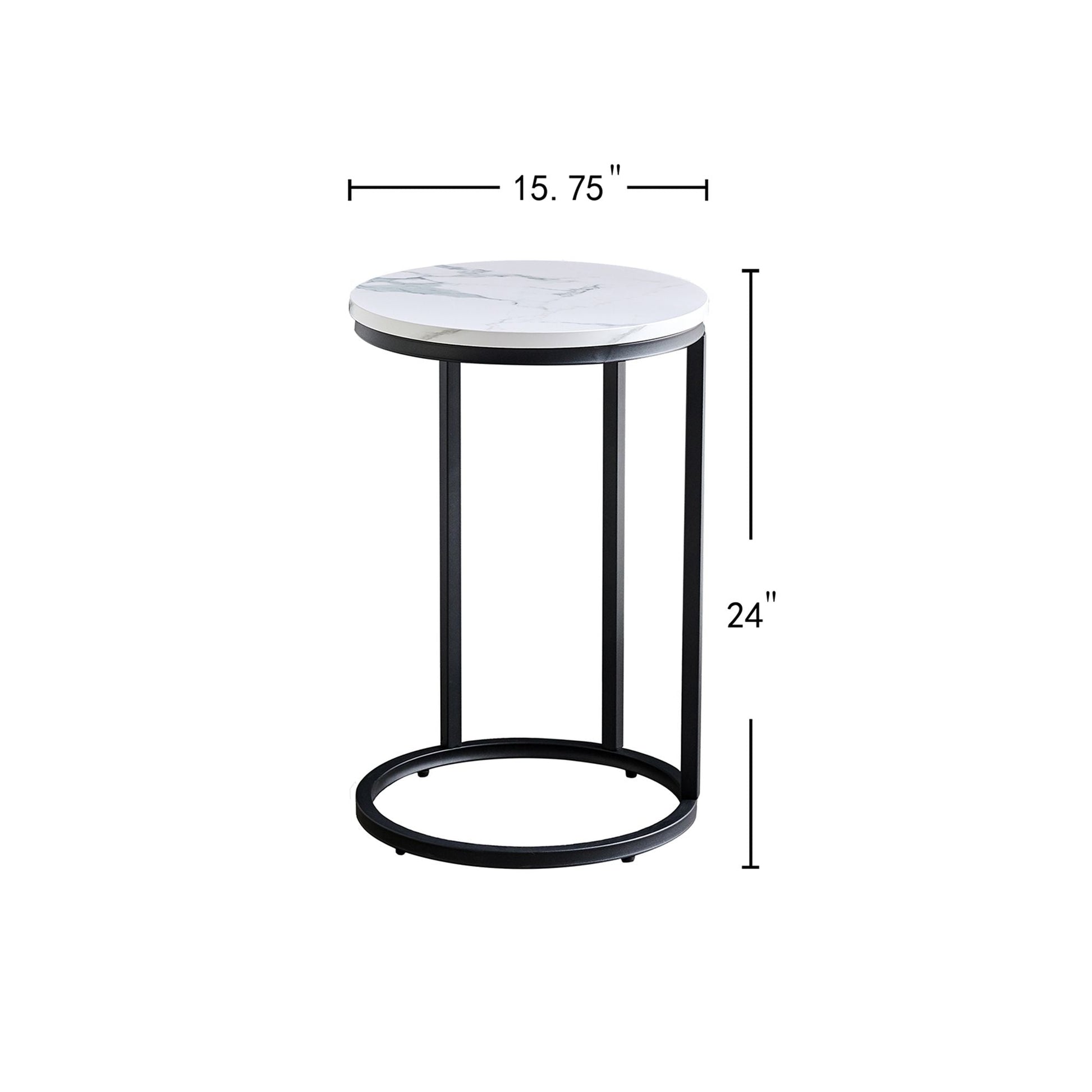 Mid-Century End Table, Black, 22" Wide (view 12)