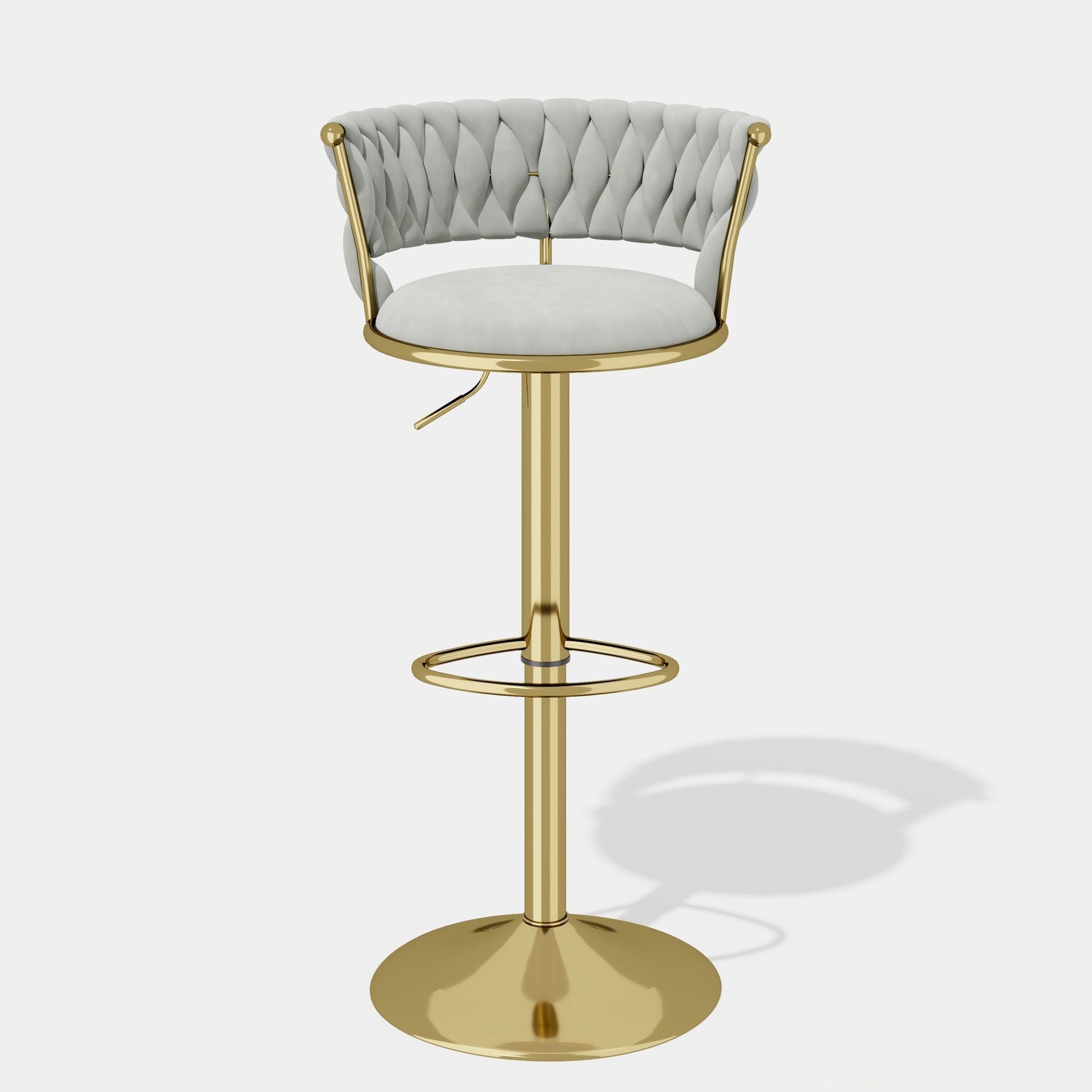 Velvet Swivel Bar Stools, Set of 2, Gold (view 27)