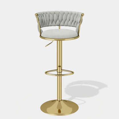 Velvet Swivel Bar Stools, Set of 2, Gold (view 27)
