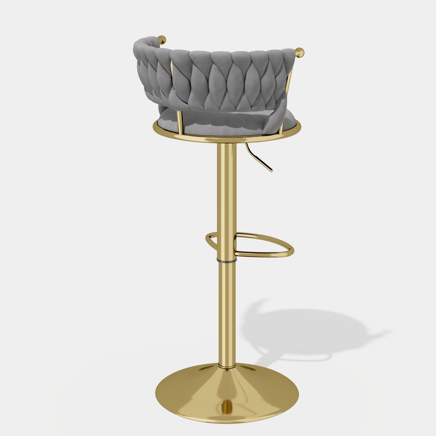 Velvet Swivel Bar Stools, Set of 2, Gold (view 11)