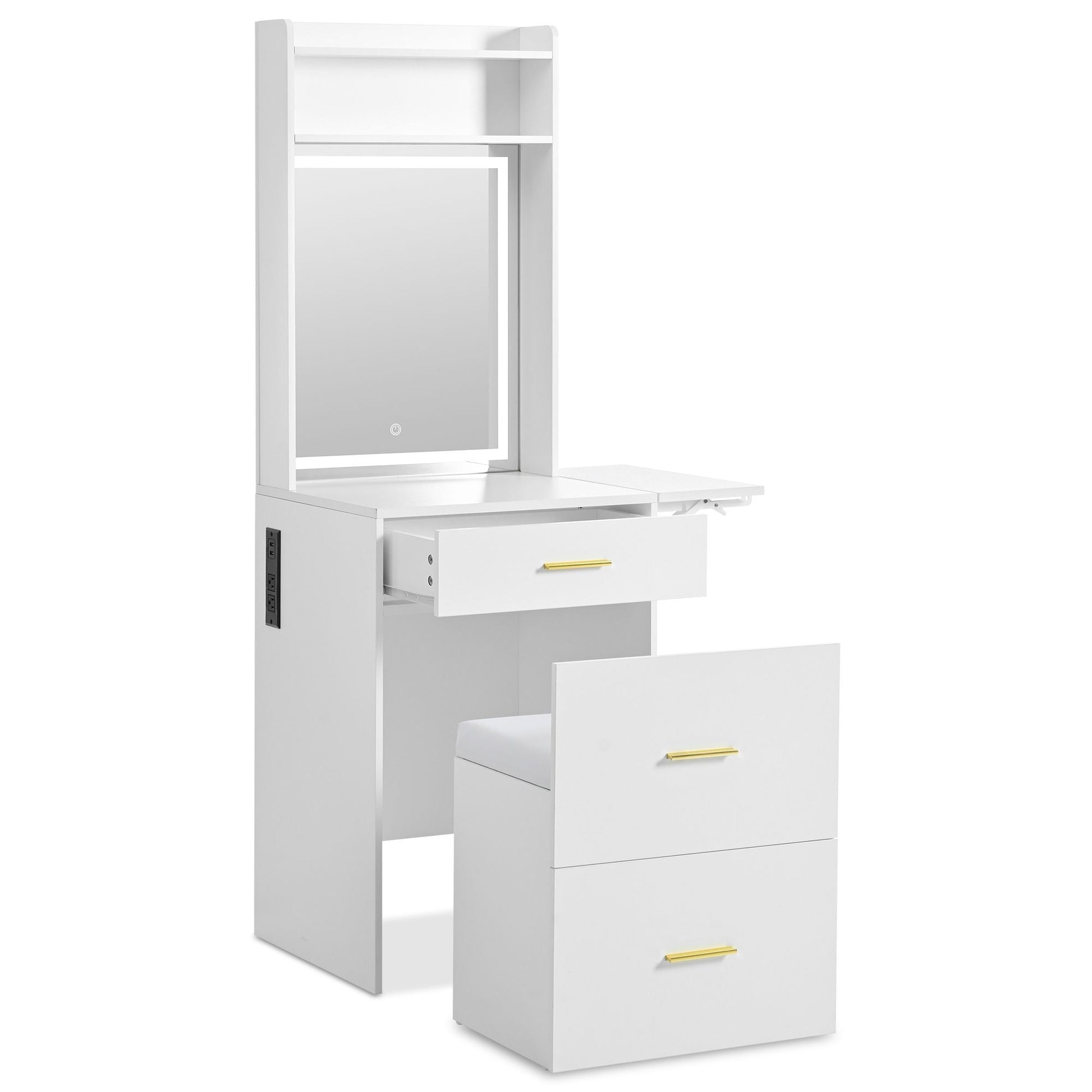 Mid-Century Vanity, White, Compact (view 11)