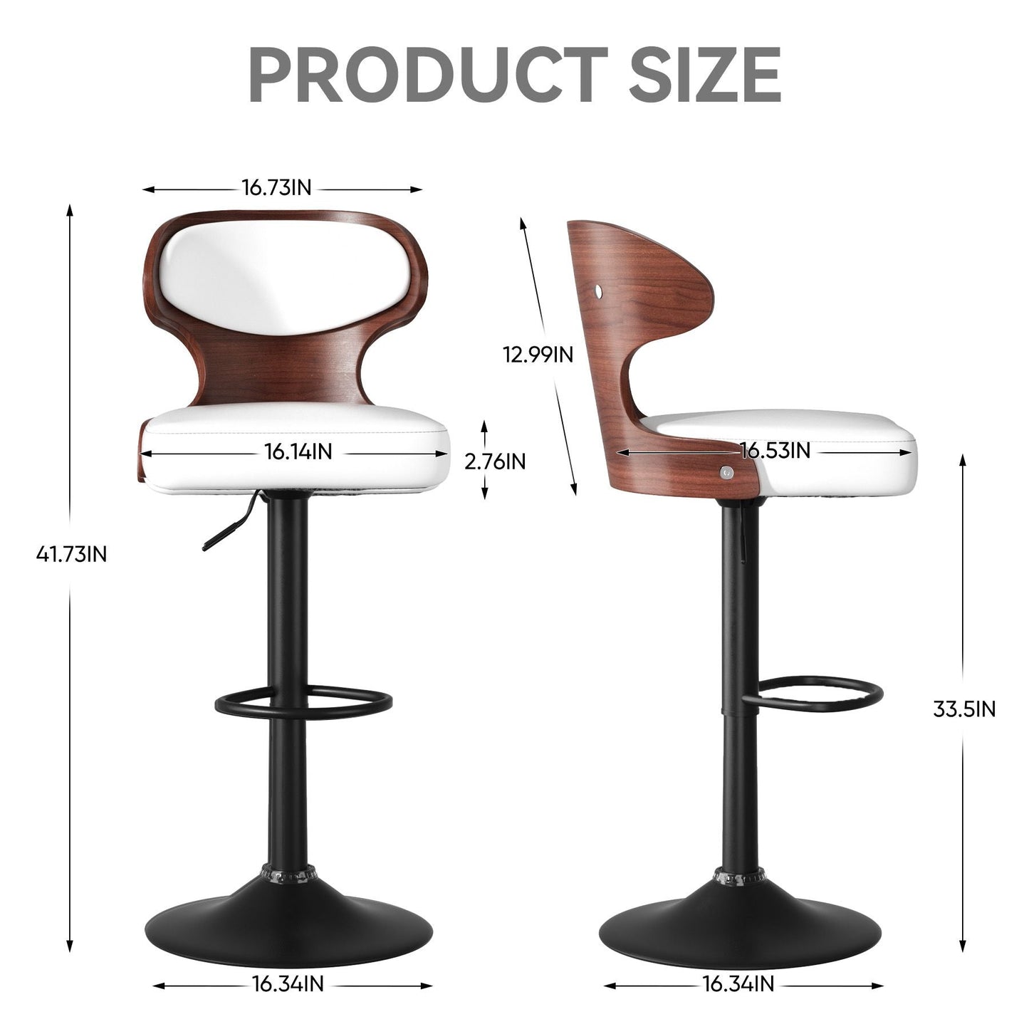 Faux Leather Swivel Bar Stools, Set of 2, 40" Tall (view 39)