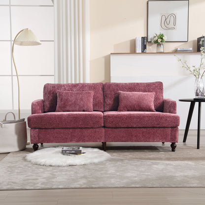 Chenille 2-Seat Mid-Century Sofa, Brown, 68.9" Wide (view 4)