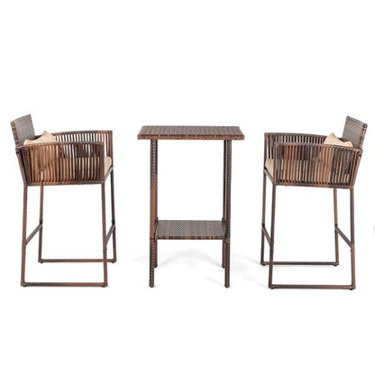 Rattan Swivel Bar Stools, Brown (view 17)