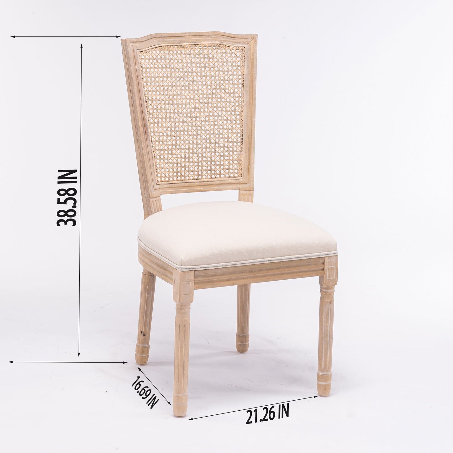 Linen Mid-Century Dining Chairs, Set of 2, Cream, 20" Wide (view 4)