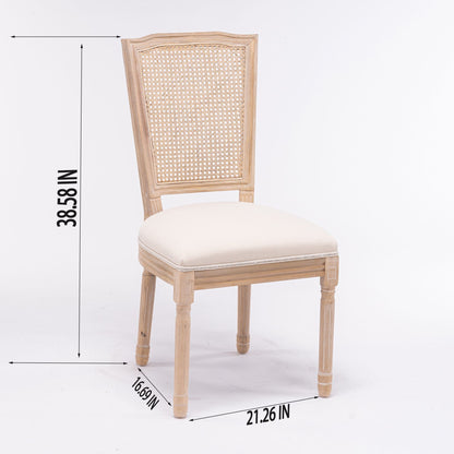 Linen Mid-Century Dining Chairs, Set of 2, Cream, 20" Wide (view 4)