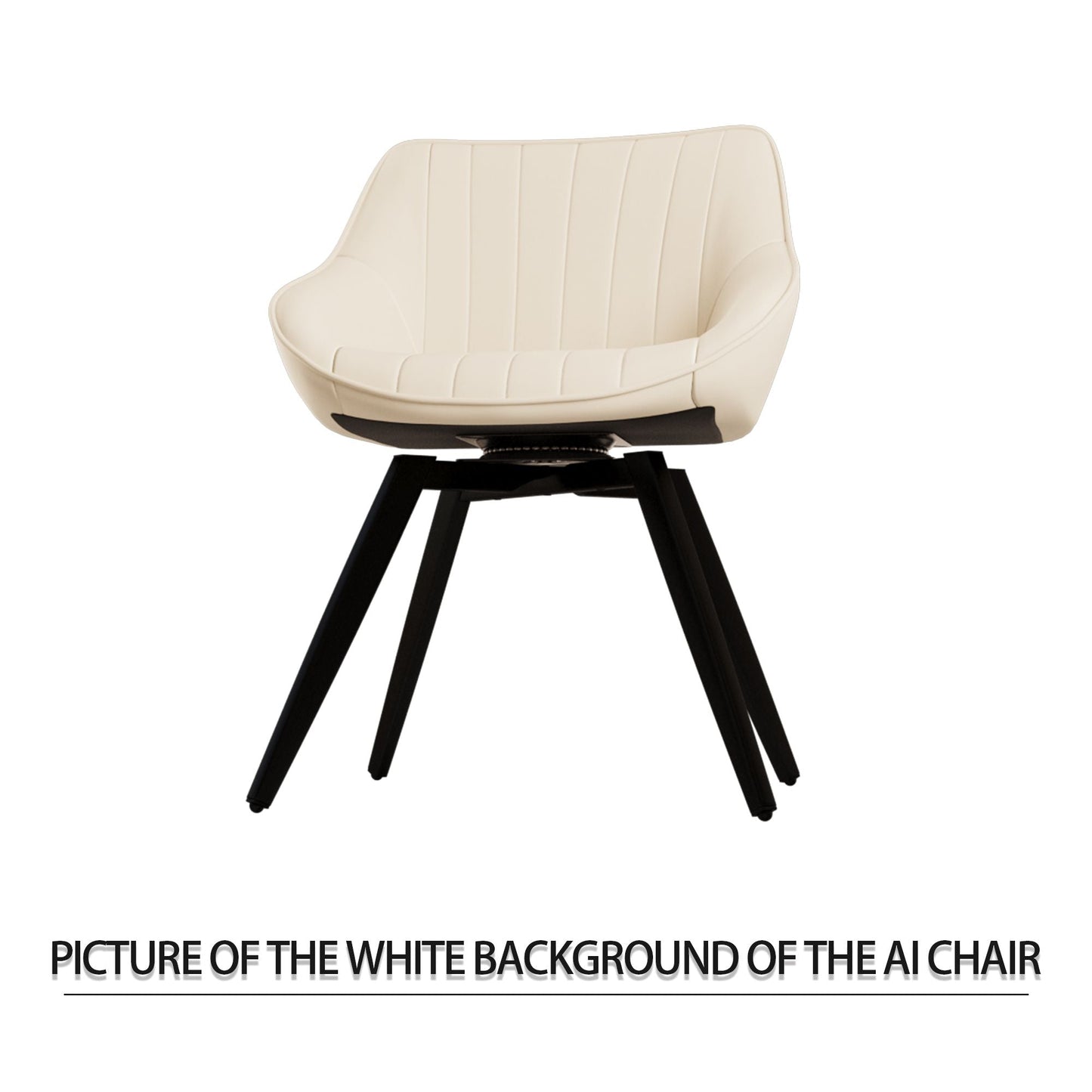 Leather Mid-Century Accent Chair, Black (view 40)