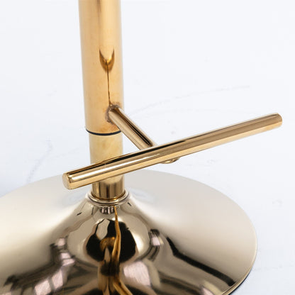 Gold Velvet Swivel Bar Stools, Tufted, Adjustable (view 3)