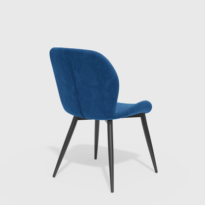 Velvet Mid-Century Dining Chairs, Set of 2, Blue (view 5)
