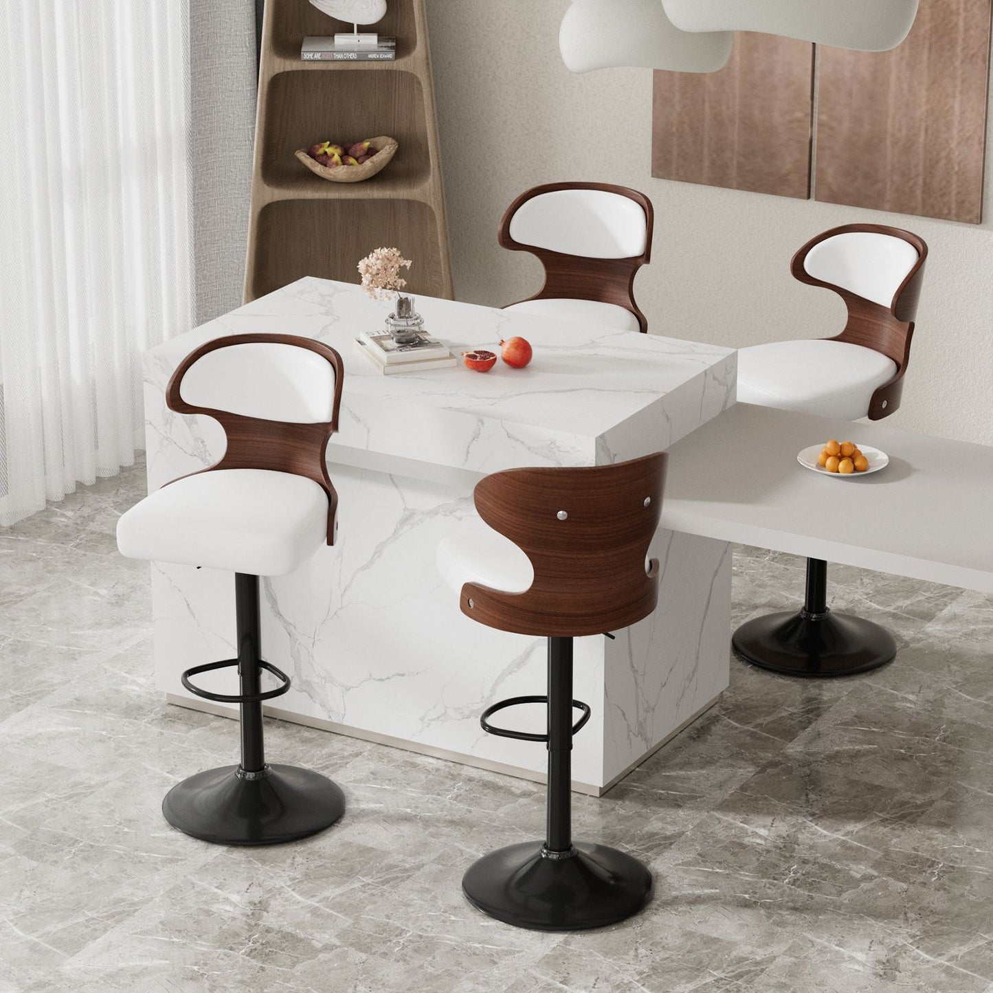 Faux Leather Swivel Bar Stools, Set of 2, 40" Tall (view 41)