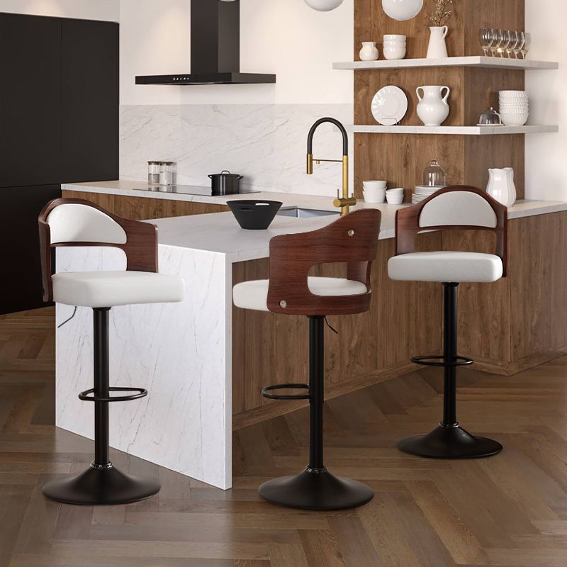Faux Leather Swivel Bar Stools, Set of 2, PU Leather (view 73)