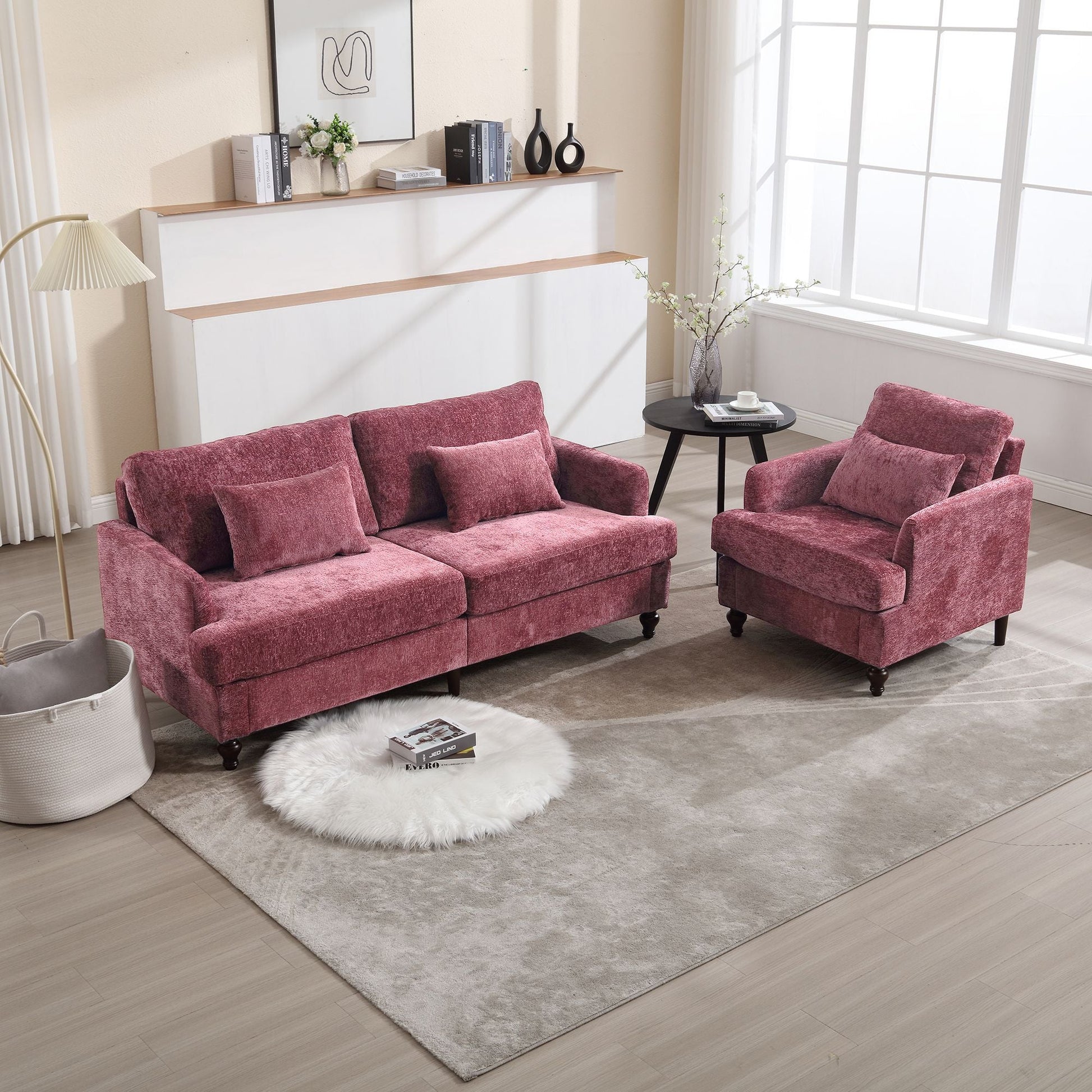 Chenille 2-Seat Mid-Century Sofa, Brown, 68.9" Wide (view 10)