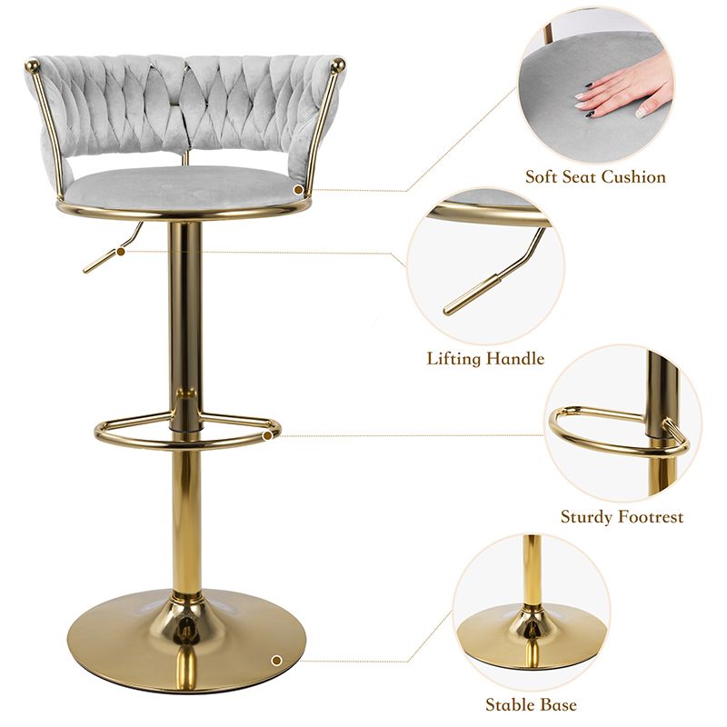 Velvet Swivel Bar Stools, Set of 2, 18" Wide (view 25)