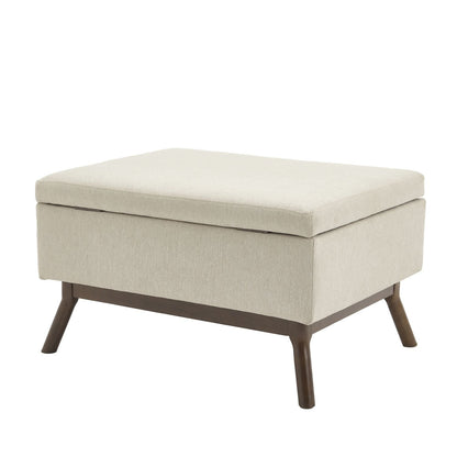 Solid Wood Mid-Century Coffee Table, Brown, with Storage (view 16)